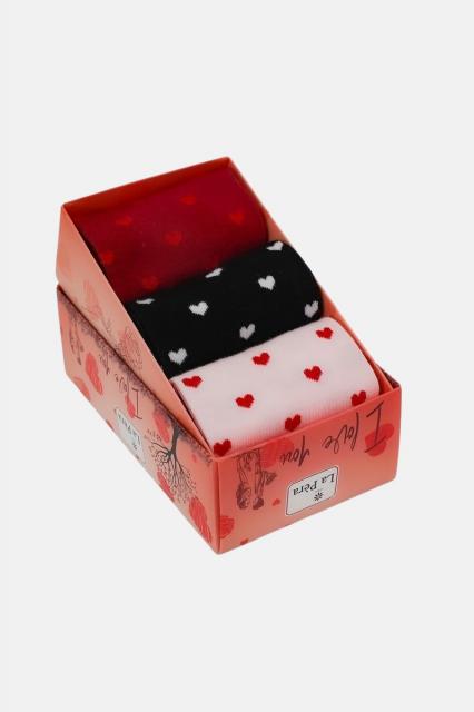 Woman socks in a gift box - 3 pair Love | La Pera Socks