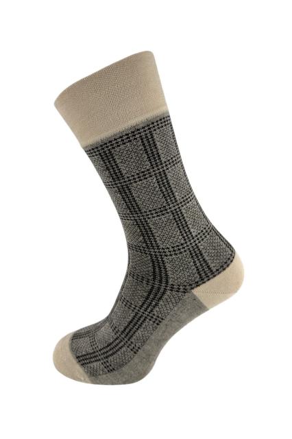 Men's Socks Classic Bamboo 3 pairs beige blocked | La Pera Socks