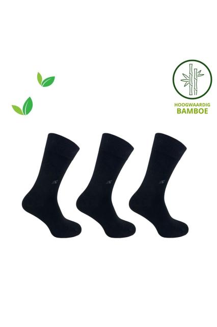 Sokken Heren Classic Bamboe Set van 3 paar zwart effen | La Pera Socks