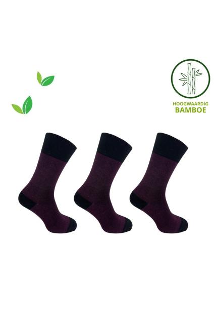 Sokken Heren Classic Bamboe Set van 3 paar aubergine | La Pera Socks