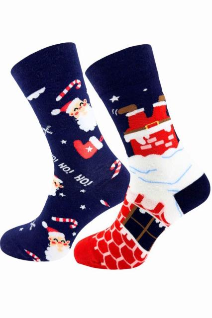 La Pèra Christmas socks blue - red | La Pera Socks