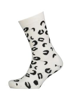 White Leopard Pattern Cotton Women’s Socks