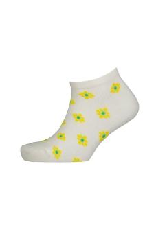 Daisy Patterned Cotton Women's Ankle Socks