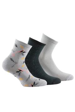  woman Cotton Socks Grey Nature Crew Socks – Misty Woods (3-Pack)