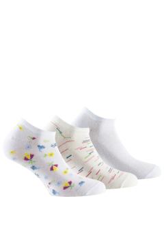  woman Cotton Socks Pastel Garden Low-Cut Socks – Soft Bloom Trio