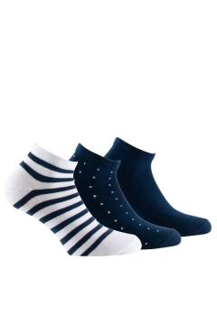 woman Cotton Socks Navy Trio Ankle Socks – Classic Calm