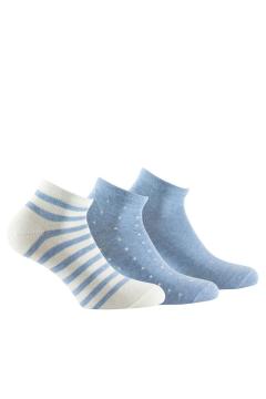  Dames Katoenen Sokken Lichtblauwe Enkel Sokken – Soft Breeze Trio